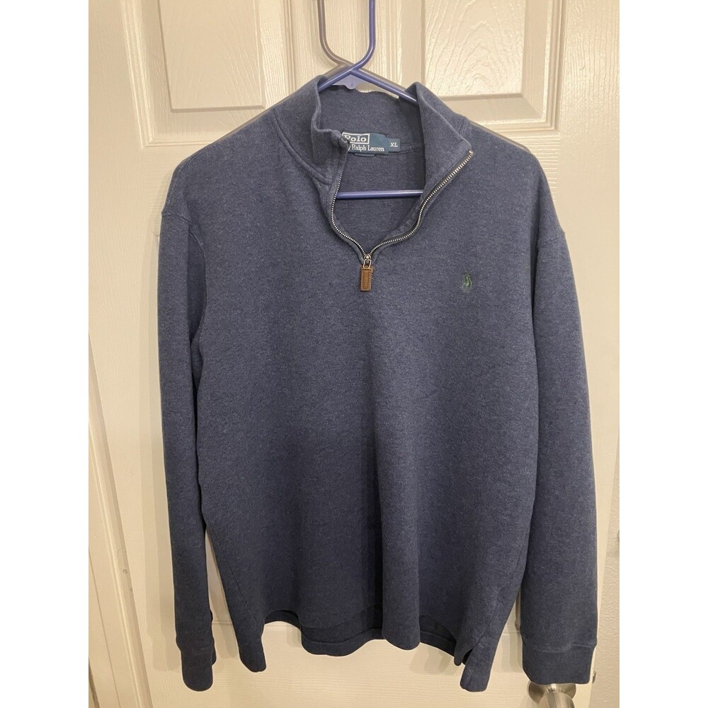 Polo Ralph Lauren 1/4 Quarter Zip Collar Sweater Navy Heather Blue